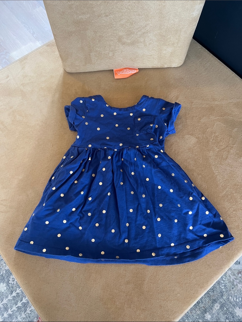 Boden Navy Blue Polka Dot Cotton Dress